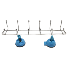 LASSLEY 蕾絲妮 MAGIC彩色強力吸盤多功能雙掛架, ABS樹脂/PA橡膠, 46x11x8cm, 藍色, 1個