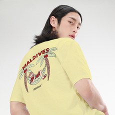 Granfinny 設計圖案短袖T恤 GFBT207, 爆米花黃色