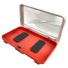 浴室防水手機盒 19cm*10cm 適用於6.8吋以下手機 ABS+PET材質 無痕貼壁掛 免打孔, 雅典白, 1個