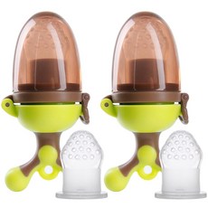Yecomam 矽膠咬咬樂+替換頭, 綠色, 2個