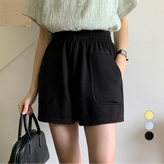 afinar 女款大口袋日常鬆緊帶短褲