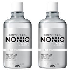 LION 獅王 NONIO 終結口氣漱口水 晶燦亮白, 600ml, 2瓶