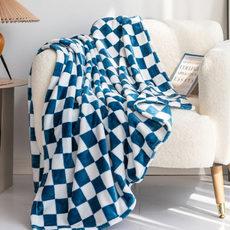 라젠다 체크 벨벳 극세사 담요
