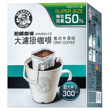 金車 MR.BROWN 伯朗咖啡 大濾掛咖啡 義式中深焙, 15g, 10包, 1盒