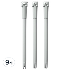 큐티베어 젤펜 0.5mm, 그레이, 9개