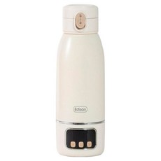 Edison 彈蓋式溫度顯示智慧保溫瓶, 象牙白, 500ml, 1個