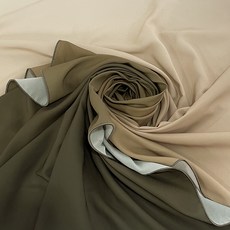 不易透視漸層加厚雪紡布料, 木綠色