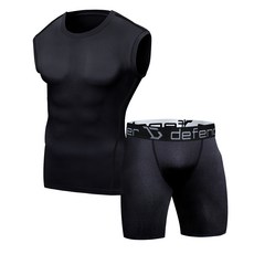 Defender 男士機能性運動內層背心五分褲上下身套組 NUH-BB