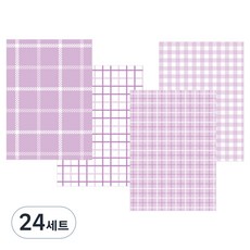 Iciel design 素色格紋6孔活頁手帳補充內頁 薰衣草2, 6套
