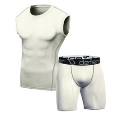 Defender 男士機能性運動內層背心五分褲上下身套組