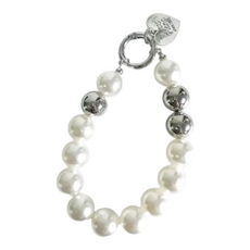 ins氣質拼色珠珠手機掛飾, 電鍍銀, 1個