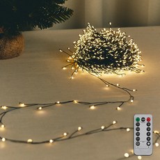 蜈蚣燈泡 LED 燈串 USB 1400燈 + 遙控器組合, 暖白光(燈串), 黑色(遙控器), ONE SIZE, 1套