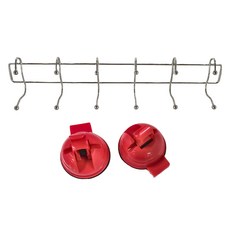 Lassley MAGIC 彩色強力吸盤多功能雙掛架，ABS樹脂/PA橡膠材質，承重6KG, 桃色, 1個