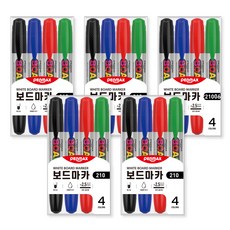 Penmax Jumbo 白板筆 4 x 5p 套組, 黑、藍、紅、綠, 1套