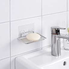 spider loc 簡約黏貼式肥皂架, 銀色, 1個