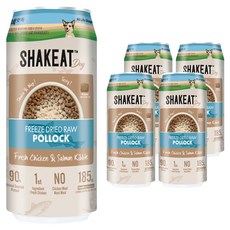 쉨잇 전연령 독 동결건조 키블 건식사료 캔, 북어, 185g, 5개