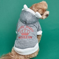 DOG-i 寵物狗鋪棉皇冠連帽外套, 灰色