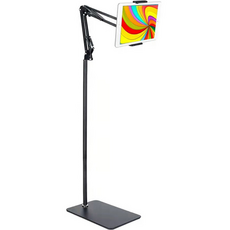 蛇管式手機平板站立支架 135cm 夾具 26cm APL-JH01TS, 黑色, 1個