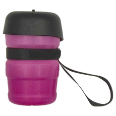 寵物擠壓式外出水壺, 520ml儲水倉, 折疊杯蓋, ABS材質, 粉色, 1個