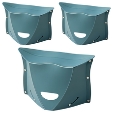 卡片式折疊椅 附提手 31 x 19 x 12.5cm 3個, 深海藍, 1組