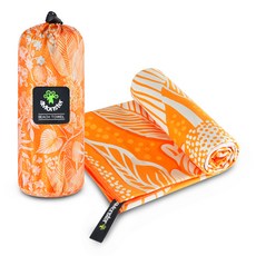 4monster 熱帶超細纖維海灘巾 大型 160 x 80 cm, 1個, 柑橘色