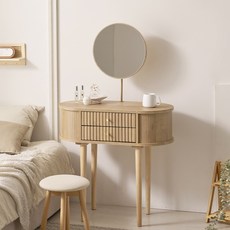 파로마 올가 템바보드 수납 화장대 800 방문설치, 오크