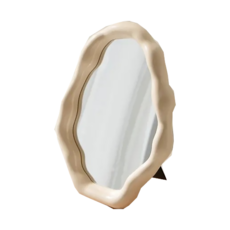 沐慕家居 不規則鏡子 21 x 28cm, 奶茶色