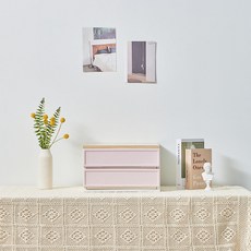 씨밀렉스 래폴드 모듈서랍장 레귤러 S, 무디파스텔핑크, 2단