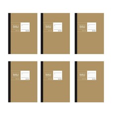 Double A B5膠裝筆記本 布膠系列，厚螺紋卡紙封面，縫線裝訂，Doublea紙內頁, 黃牛皮, 6本