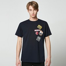 앨빈클로 남녀공용 통기성 와펜 프린트 반팔 티셔츠 AST3832