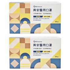 ataraxis 興安 成人立體醫用口罩, 青燕灰, 50片, 2盒