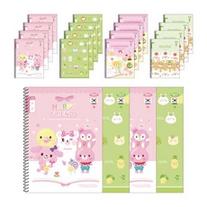 PENPIA 10行女孩小學線圈筆記本, 隨機發貨, 20個