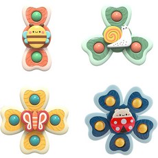 吸盤轉轉樂4入組, 蝸牛款+瓢蟲款+蜜蜂款+蝴蝶款