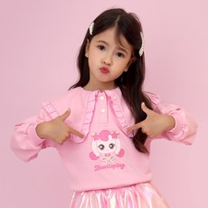 PremierFam 女童款 Catch! Teenieping 哈啾萍 荷葉領 PK 大學T