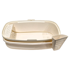 CATIDEA 貓樂適 麵包貓砂盆 PP樹脂, 白, 1個, S(46 X 36 X 15cm)、L(51 x 38 x 25cm)、XL(64 x 47 x 27cm)