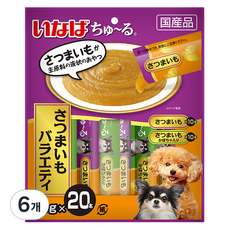 이나바 강아지 완츄르 버라이어티 간식 20p, 고구마, 280g, 6개