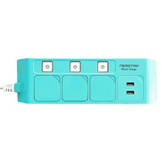 NEMOTAP 高速充電A型獨立開關延長線3孔 SY-NB3 USB QC-2, 1.2m, 1個