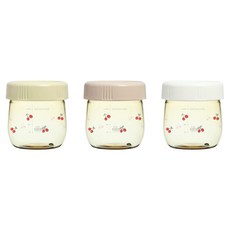 GROSMIMI 副食品保鮮盒 PPSU材質, 純金色 + 玫瑰金 + 白色, 250ml, 3個