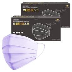 더착한 쁘띠럽 마스크 대형 성인용, 50개입, 2개, 퍼플