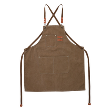 Simple Line 多用途美術咖啡師帆布防水圍裙, 棕色