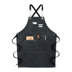 심플라인 프리미엄 다용도 전문가 캔버스 앞치마, 블랙