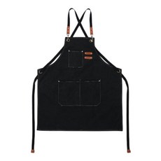 Simple Line 多用途美術咖啡師帆布防水圍裙, 黑色