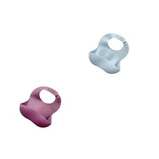 Ira幼兒用矽膠圍兜 2件組, 1套, 紫色, 藍色