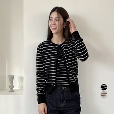 JUCY JUDY 女款條紋針織衫 + 無袖上衣套組 JZKT026A