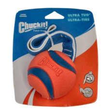 Chuckit 單球拉繩 耐用的天然橡膠和編織尼龍製成 可與Chuckit發射器搭配使用, 橘色 + 藍色, 1個