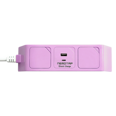 NEMOTAP 高速充電 一般 2孔 彩色延長線 C-Type SY-NB2 USB CT-2, 紫羅蘭色, 1.2m, 1個