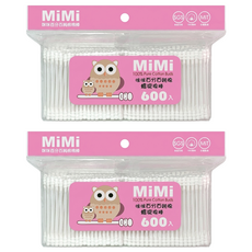 MiMi 咪咪 純棉螺旋棉花棒/清潔棒, 600支, 2包
