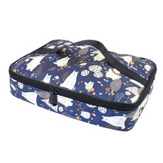 로로 직사각형 도시락 보냉가방, 네이비, 1개