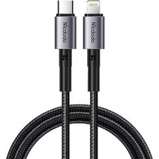 Mcdodo 麥多多 TR C型轉8針 PD高速充電線, 1.8m, 黑色, 1個