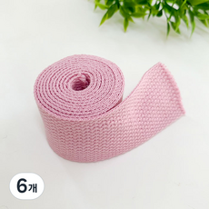 아유디샵 면 웨이빙끈 32mm x 1.4mm x 450cm, 핑크, 6개